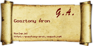 Gosztony Áron névjegykártya