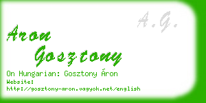 aron gosztony business card